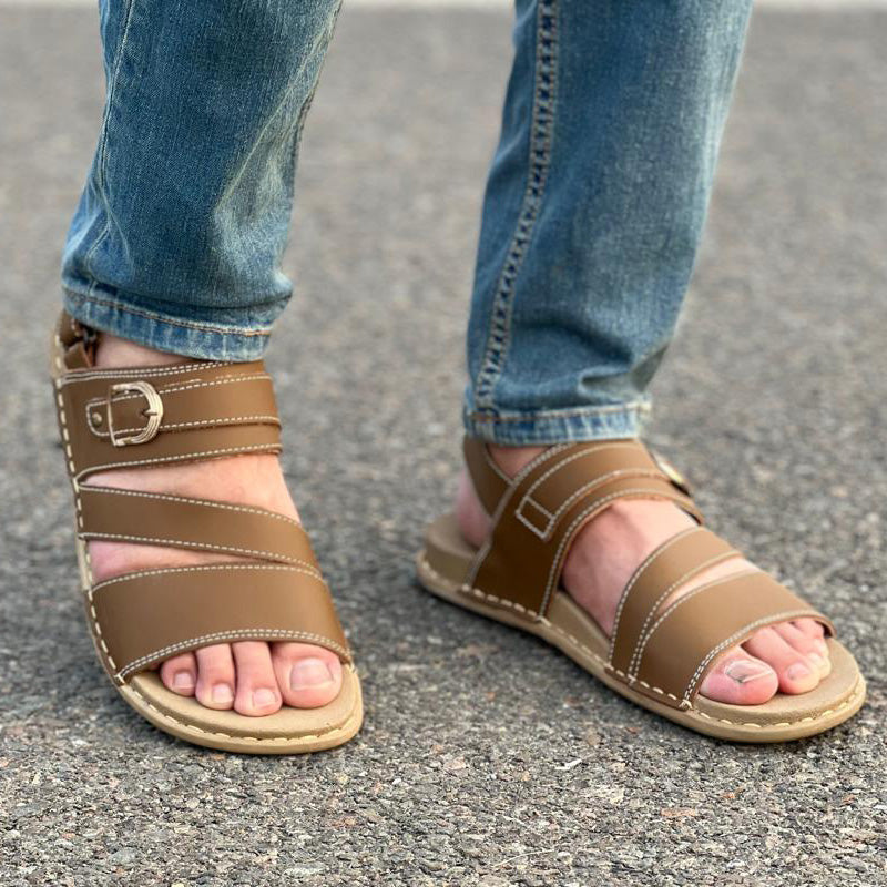 The Brown Cross buckle Sandal