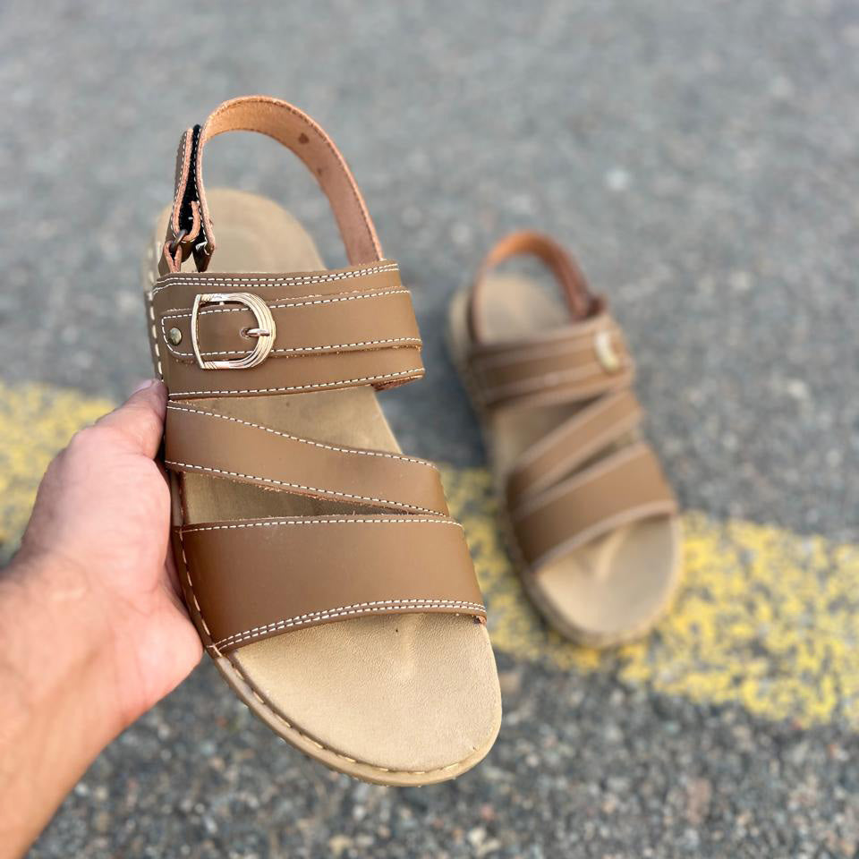 The Brown Cross buckle Sandal