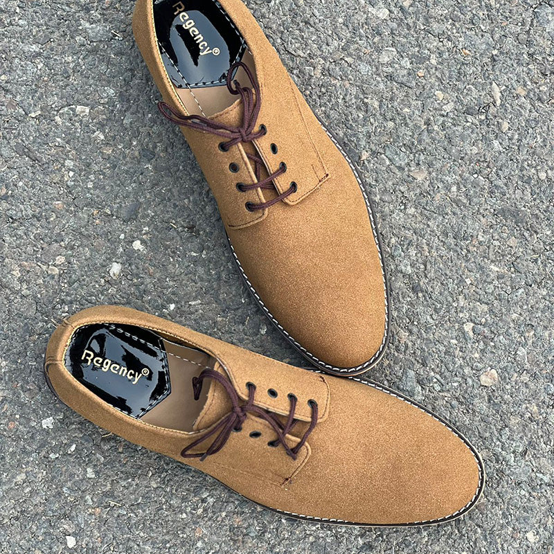 Handmade Sueded Brown Lace Shoes