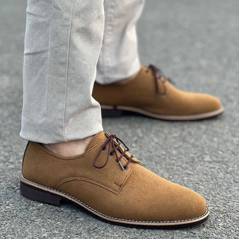 Handmade Sueded Brown Lace Shoes