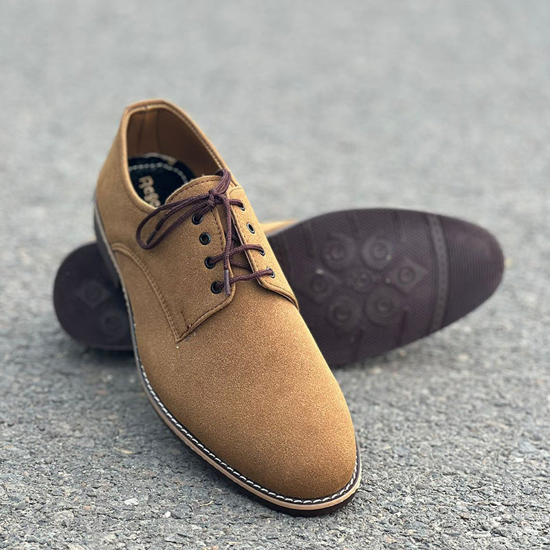 Handmade Sueded Brown Lace Shoes